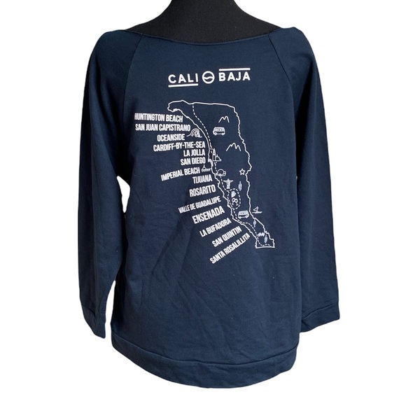 Cali Baja Navy Blue Long Sleeve Top Size Large - Picture 3 of 17